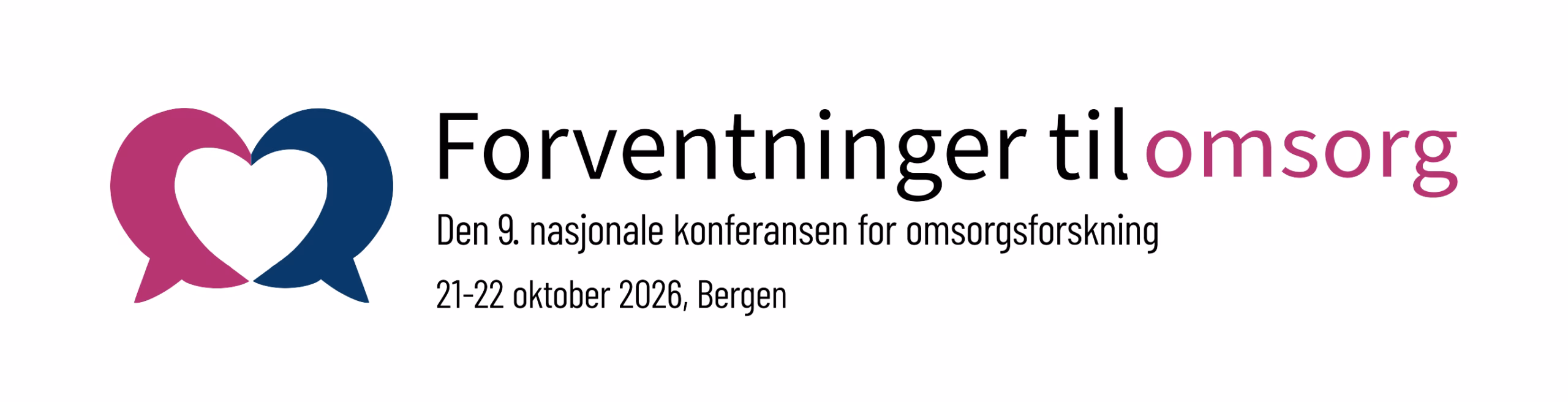 Logo omsorgsforskningskonferansen, med teksten "Forventninger til omsorg"